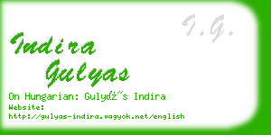indira gulyas business card
